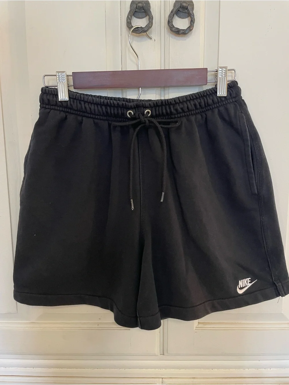 Nike Men’s Black Cotton Drawstring Shorts, 5” Inseam, SIZE S